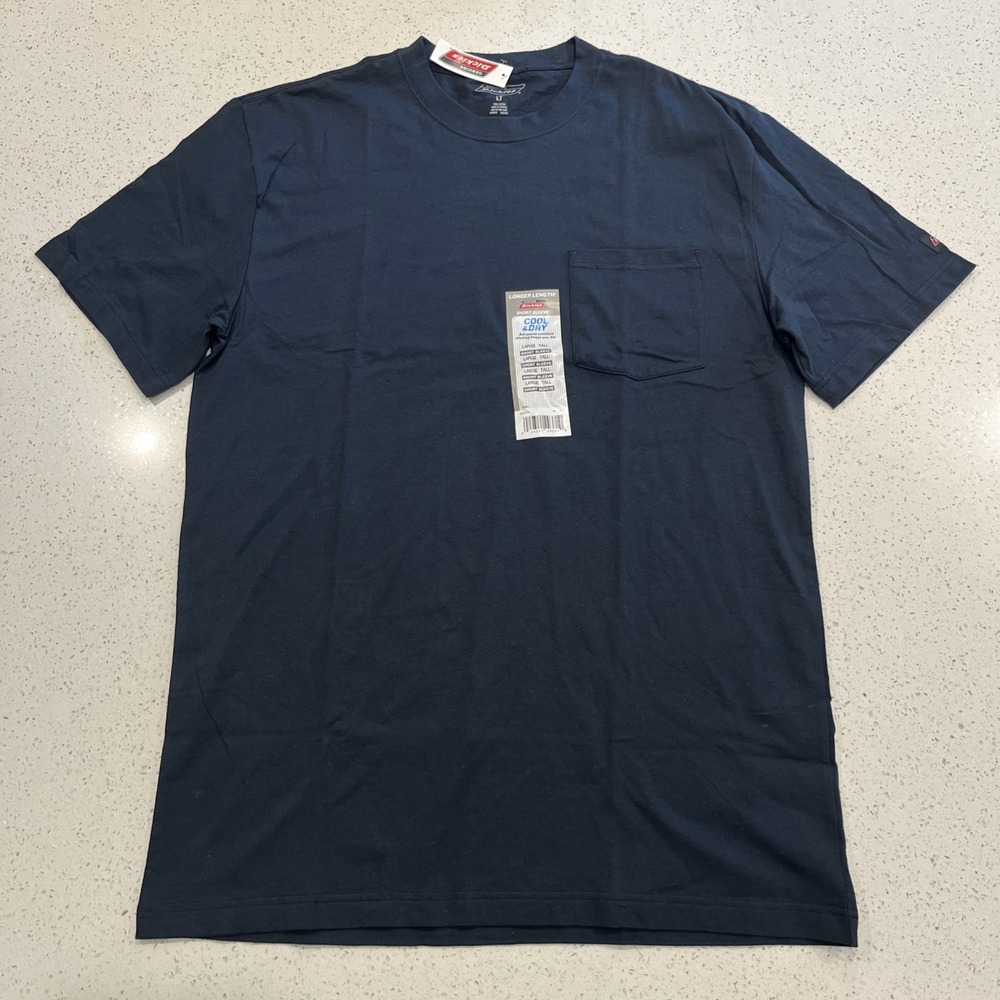 Dickies Navy Pocket T-Shirt Mens LT Big & Tall Crew Neck Short Sleeve Cotton NWT